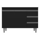 Ver imagem 3 de Multiuso Gabinete Balcão Andreia 100cm sem Tampo Ajl Móveis - Preto