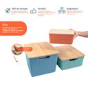 Ver imagem 3 de Kit caixa organizadora tampa de bambu p/m/g multicor 2 Oikos