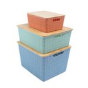 Ver imagem 7 de Kit caixa organizadora tampa de bambu p/m/g multicor 2 Oikos