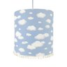 Lustre Tubular Pompom Nuvem Azul Quarto Bebê Infantil Menino - 1