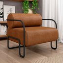Ver imagem 2 de Poltrona Decorativa Pés Industrial Moscou K01 Couríssimo Caramelo - Lyam Decor