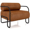 Ver imagem 1 de Poltrona Decorativa Pés Industrial Moscou K01 Couríssimo Caramelo - Lyam Decor