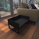 Ver imagem 1 de Cama Cachorro Caes Pequenos Casa Pet Caminha Casinha Mdf Preto Preta