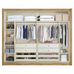 Guarda-Roupa Casal Creta 2 Portas 4 Gavetas 100% Mdf Amendoa/Off White - Europa Móveis - 3