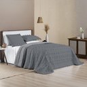 Ver imagem 3 de Conjunto Cama Queen Size Istambul Colcha Poppy Dupla Face 300 Fios Super Elegante:CINZA