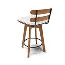 Ver imagem 5 de Kit 04 Banquetas Giratória Costela Base Madeira Branco
