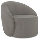 Ver imagem 2 de Poltrona Sala Decorativa Redonda 91cm Steve Suede Grafite I01 - Mpozenato