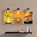 Ver imagem 2 de Kit 3 Quadros Decorativos Amarelos Vida van gogh 45x34cm - com Vidro:madeira Branca