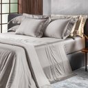 Ver imagem 3 de Jogo de Cama King Bordados em Cetim 300 Fios Essenza Cinza