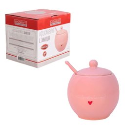 Açucareiro em Porcelana L'amour  com Colhe Rosa 350ml - 6