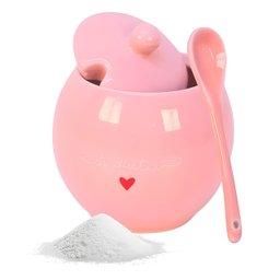 Açucareiro em Porcelana L'amour  com Colhe Rosa 350ml - 4