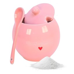 Açucareiro em Porcelana L'amour  com Colhe Rosa 350ml - 5