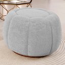 Ver imagem 1 de Puff Decorativo Estilo Abóbora Orgânico Shell Bouclê Cinza Claro - Desk Design