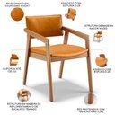 Ver imagem 4 de Kit 06 Cadeiras para Sala de Jantar Estar Living Giorgia B04 Couríssimo Whisky - Lyam Decor