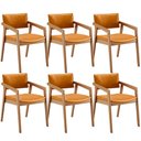 Ver imagem 1 de Kit 06 Cadeiras para Sala de Jantar Estar Living Giorgia B04 Couríssimo Whisky - Lyam Decor