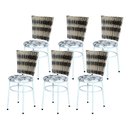 Ver imagem 3 de 6 Cadeiras para Mesa Branca Hawai Cappuccino Premium Assento Floral:floral Orquídea