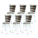 Ver imagem 1 de 6 Cadeiras para Mesa Branca Hawai Cappuccino Premium Assento Floral:floral Orquídea