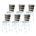 Ver imagem 2 de 6 Cadeiras para Mesa Branca Hawai Cappuccino Premium Assento Floral:floral Orquídea