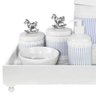 Kit Higiene Blanc Cavalinho Prata e Capa Quarto Bebê Infantil Menino - 2
