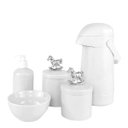 Ver imagem 1 de Garrafa, Potes, Molhadeira e Porta Álcool-Gel Cavalinho Prata Quarto Bebê Infantil Menino Menina