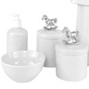 Ver imagem 2 de Garrafa, Potes, Molhadeira e Porta Álcool-Gel Cavalinho Prata Quarto Bebê Infantil Menino Menina