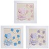 Trio De Quadros Camponesas Com Flores Quarto Bebê Infantil Menina - 1