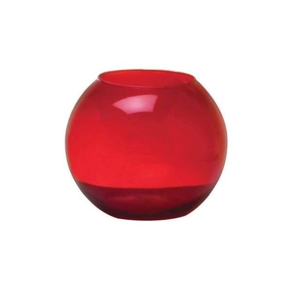 Vaso Esférico 19x19cm Vermelho- Luvidarte - 1
