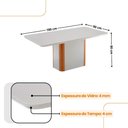 Ver imagem 4 de Mesa de Jantar Isadora 180cm Tampo MDF Vidro com 6 Cadeiras Veludo Marrom Naturale Serigrafia Off
