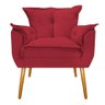 Conjunto Namoradeira e 02 Poltronas Opala Palito Mel Suede Vermelho - FLORENZZE MÓVEIS - 4