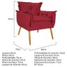 Conjunto Namoradeira e 02 Poltronas Opala Palito Mel Suede Vermelho - FLORENZZE MÓVEIS - 6