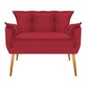 Conjunto Namoradeira e 02 Poltronas Opala Palito Mel Suede Vermelho - FLORENZZE MÓVEIS - 2
