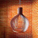 Ver mais imagens de Luminária Teto tipo Pendente em MDF - Completa - Cor: Marrom