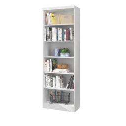 Estante para Livros 5 Prateleiras Linus Qmovi Branco - 1