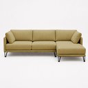 Ver imagem 5 de Sofá Sala de Estar Atena Chaise Direito Pés de Ferro 224cm 4 Lugares Bouclê Bege M1 - Monari Design