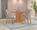 Ver imagem 7 de Conjunto Sala de Jantar Mesa Celebrare 120 no Glass com 4 Cadeiras Rayla - Lopas Amendoa Clean -Tec