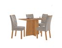 Ver imagem 1 de Conjunto Sala de Jantar Mesa Celebrare 120 no Glass com 4 Cadeiras Rayla - Lopas Amendoa Clean -Tec