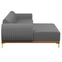 Ver imagem 6 de Sofá 230cm 4 Lugares com Chaise Esquerdo Pés Gold Molino C-416 Linho Cinza Escuro - Domi