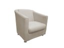 Ver imagem 4 de Kit Namoradeira + 2 Poltronas Decorativa Biane Couro Bege Pés Cromado Ms Decor