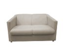Ver imagem 2 de Kit Namoradeira + 2 Poltronas Decorativa Biane Couro Bege Pés Cromado Ms Decor
