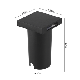 Balizador de Solo Led Taschibra Flat 2 Fachos Preto Bivolt - 4
