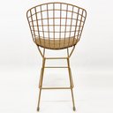 Ver imagem 4 de Banqueta Alta para Cozinha Bertoia cor Dourado fosco assento cor caramelo - Poltronas do Sul