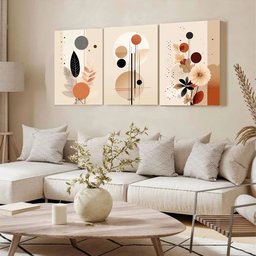 Kit3 Quadro Decorativo Arte Moderna Casa Luxo Sala Boho Flor 28x20 - 3