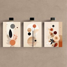 Kit3 Quadro Decorativo Arte Moderna Casa Luxo Sala Boho Flor 28x20 - 2