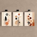 Ver imagem 2 de Kit3 Quadro Decorativo Arte Moderna Casa Luxo Sala Boho Flor 28x20