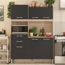 Ver imagem 2 de Kit Cozinha Compacta 6 Portas 2 Gavetas Harmonia D02 Avena/Grafito - Mpozenato