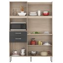 Ver imagem 3 de Kit Cozinha Compacta 6 Portas 2 Gavetas Harmonia D02 Avena/Grafito - Mpozenato