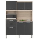 Ver imagem 1 de Kit Cozinha Compacta 6 Portas 2 Gavetas Harmonia D02 Avena/Grafito - Mpozenato