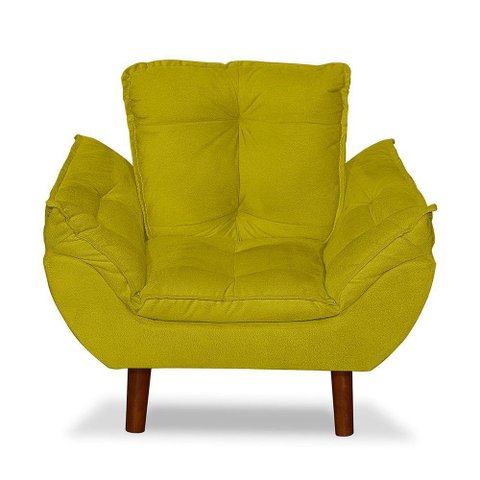 Mini Poltrona Cadeira Opala Infantil de Criança Suede Amarelo