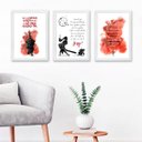 Ver imagem 2 de Kit 3 Quadros Frases Ogum - São Jorge 45x34cm:moldura Preta