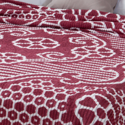 Colcha Chenille Canelada Casal Bruna Jolitex 2,20 X 2,40 M - Vinho - 4